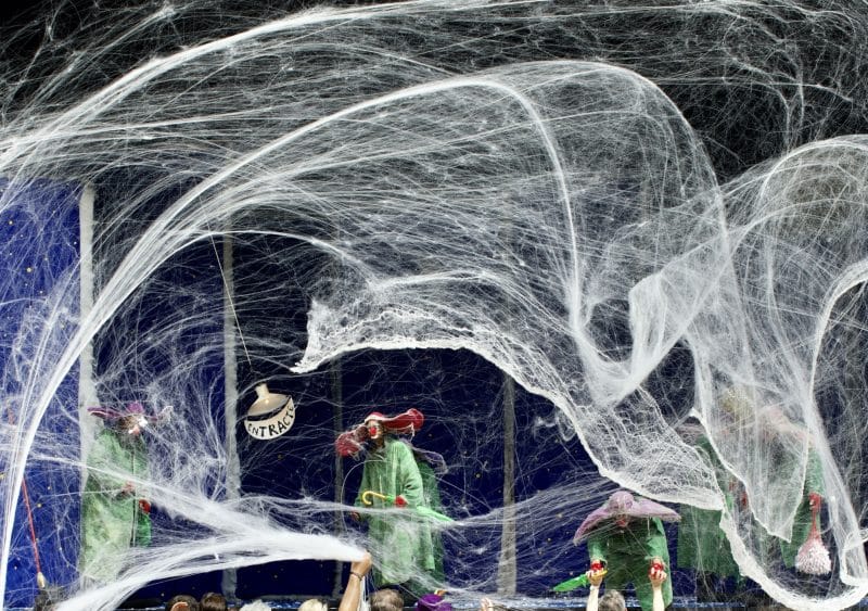 Slava Snowshow greenz in giant spider web by Aya Rufin